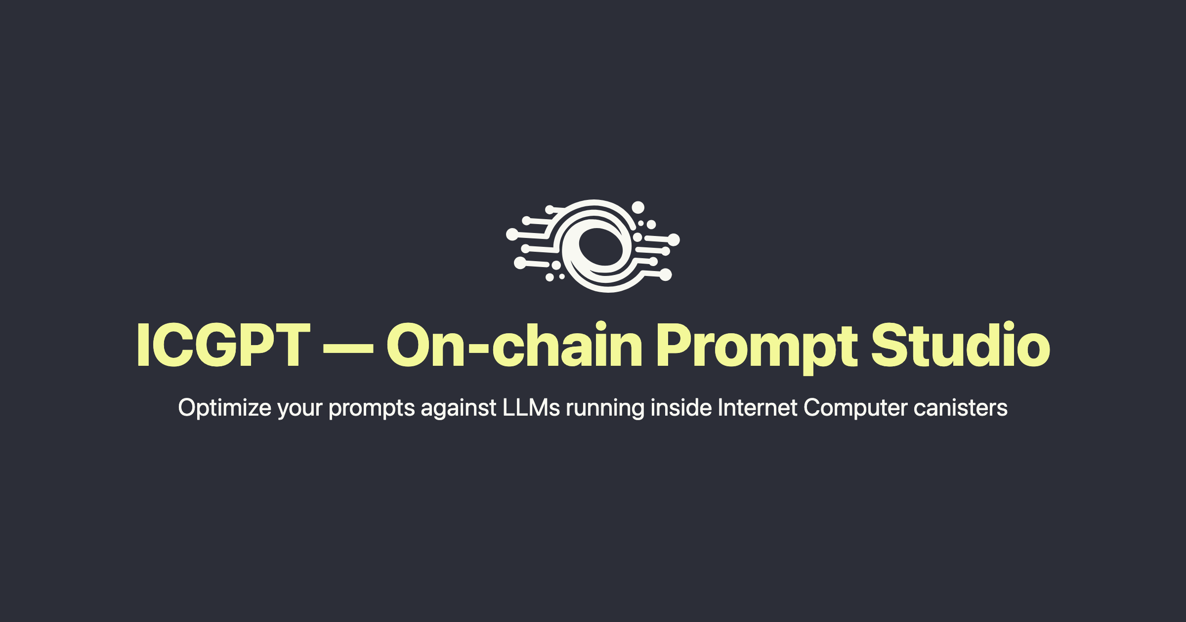 ICGPT &mdash; On-chain Prompt Studio